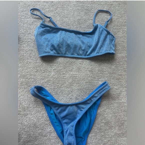 Blue Sparkly Triangl Bikini Set - Picture 3 of 3